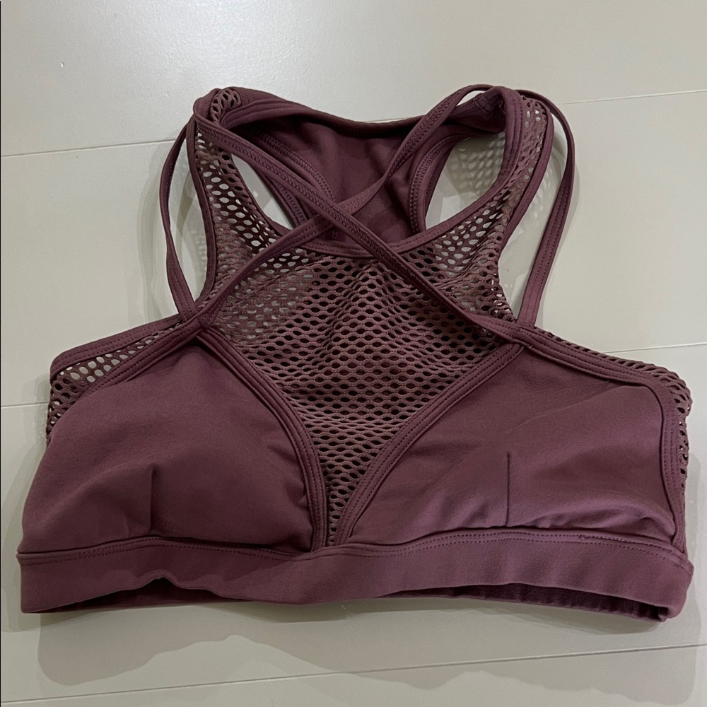 Bombshell Sportswear Mesh Sports Bra - Burgundy
